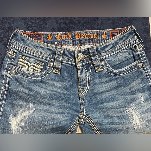 Rock Revival Heidi Distressed Bootcut Jeans Sz 25 - Picture 5 of 6
